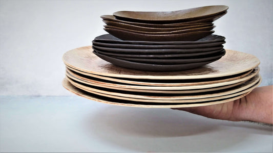 3-Piece Set Of Rustic Ceramic Dinner Plates