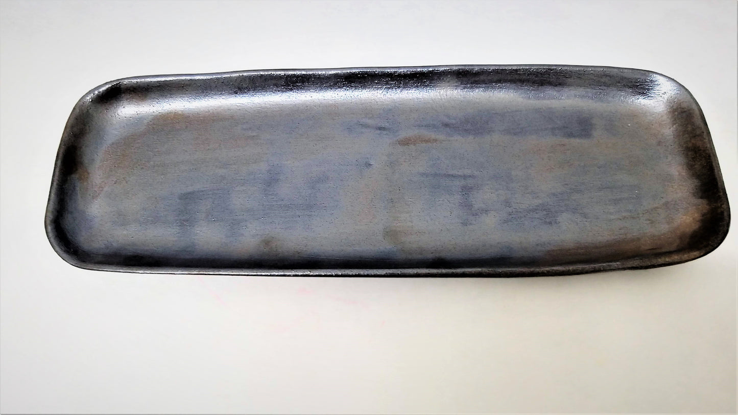 Ceramic handmade black tray