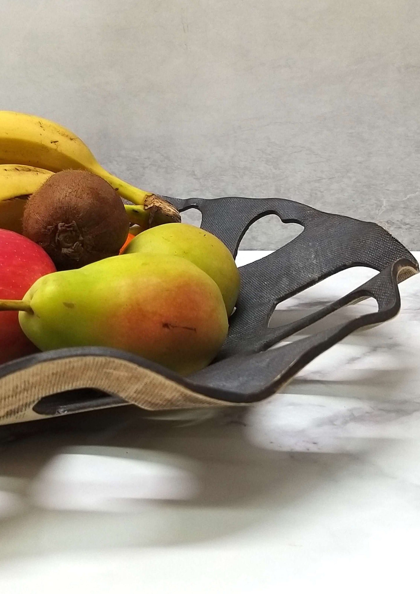 Black Ceramic Heart shaped Bowl with fruits