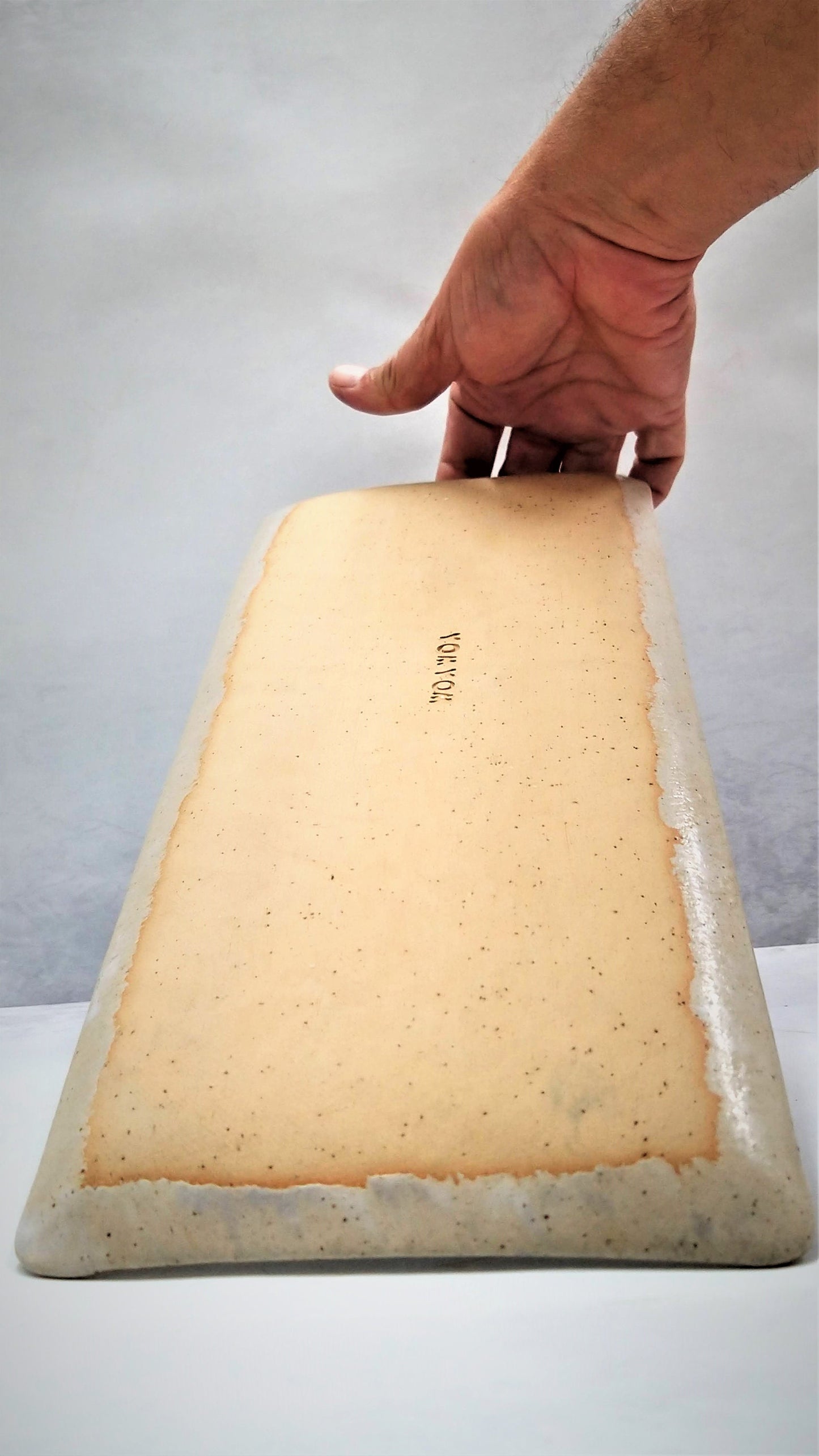Beige Ceramic Serving Platter