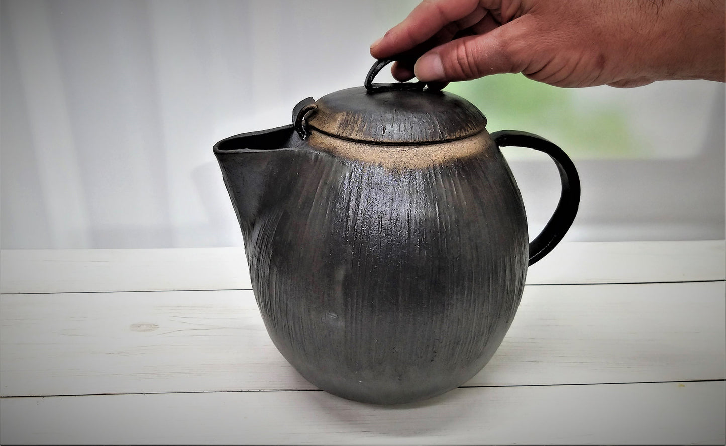Black Ceramic Teapot