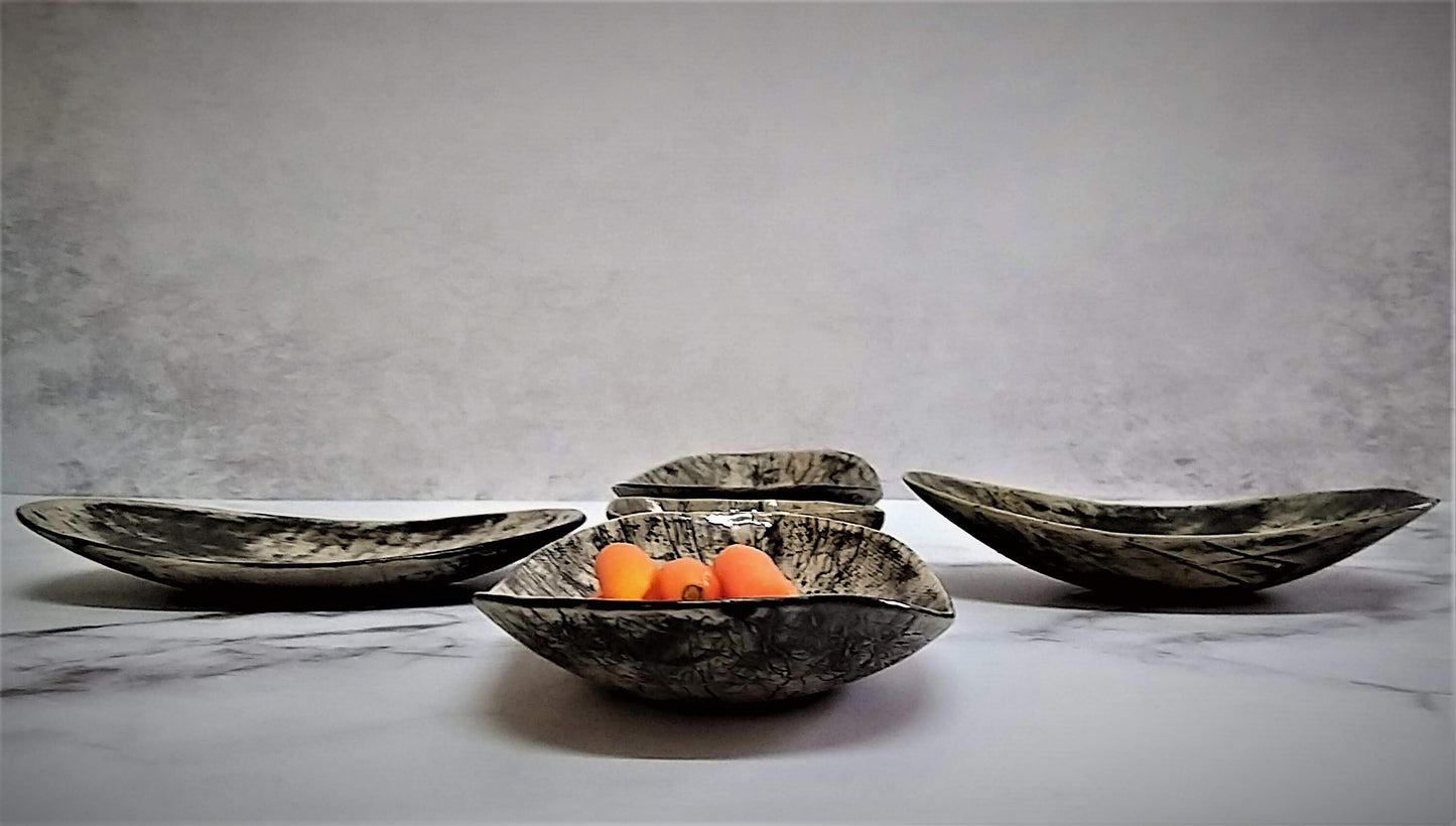 Gray Oval Plates Set