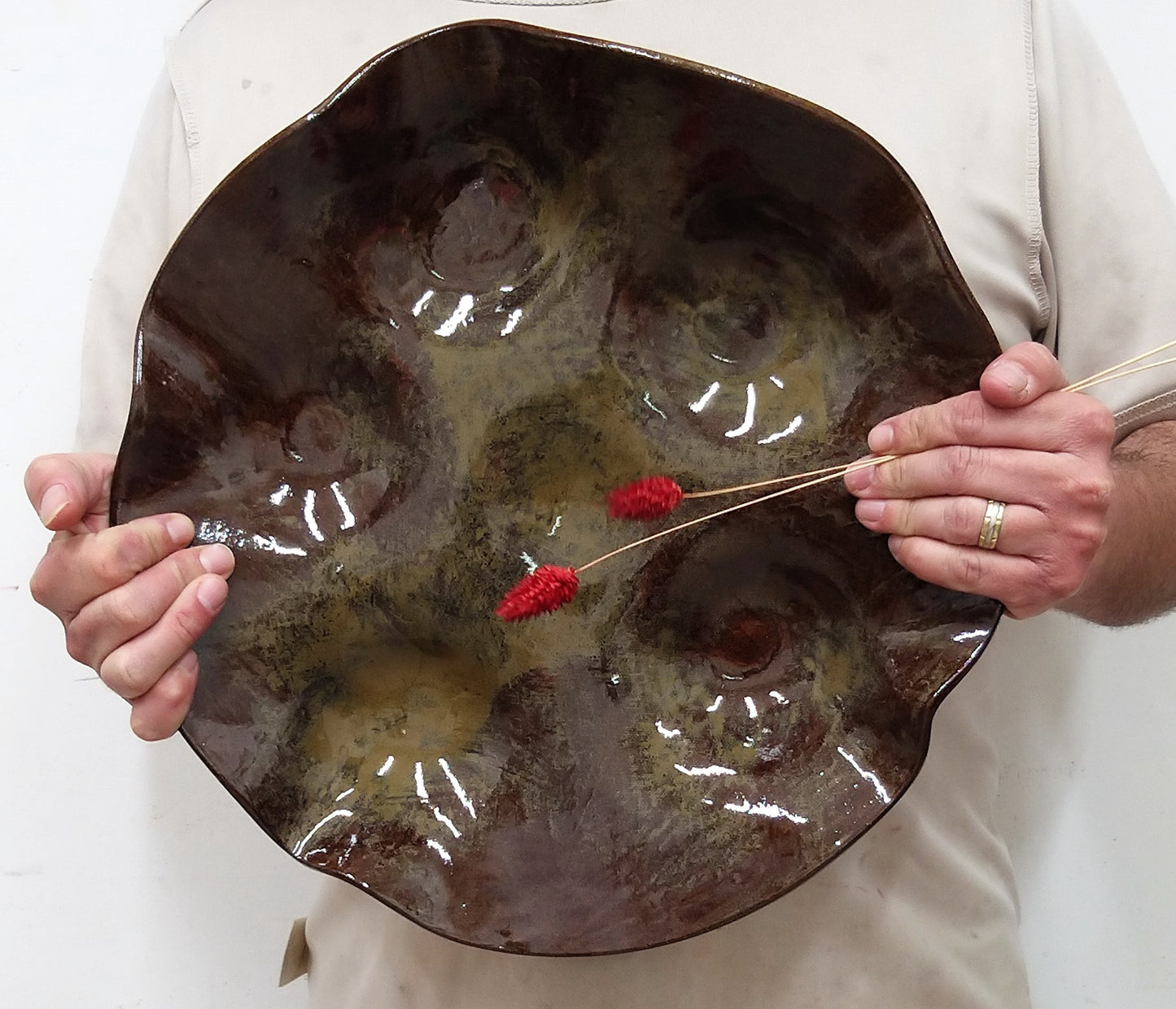 Brown Green Unique Passover Seder Plate,