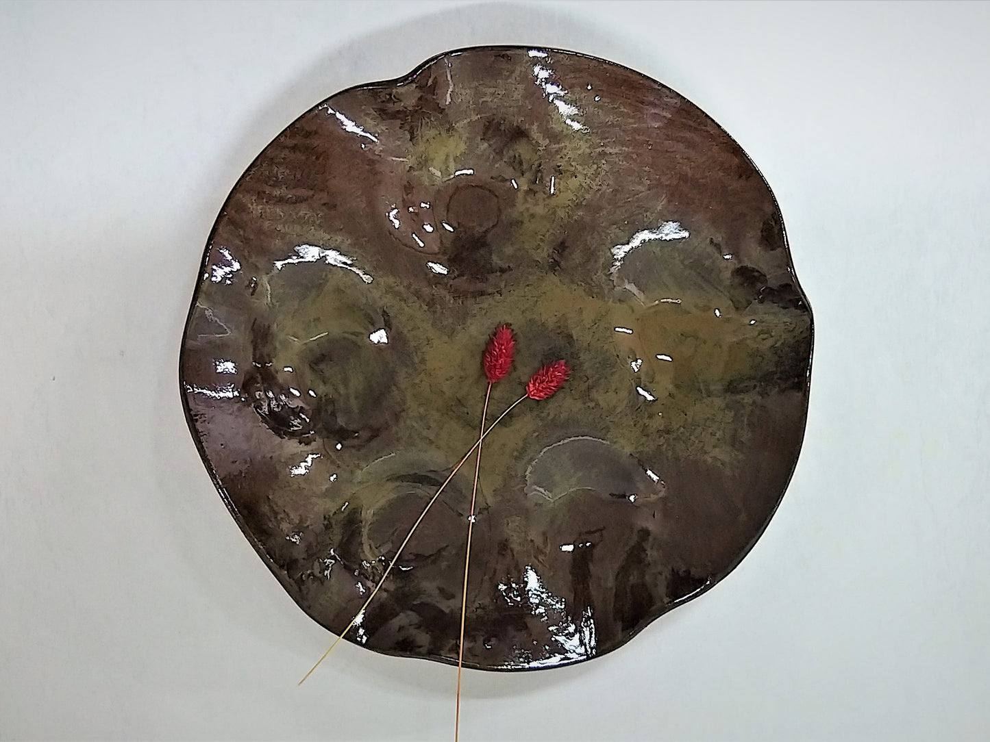 Brown Green Ceramic Serving Tray