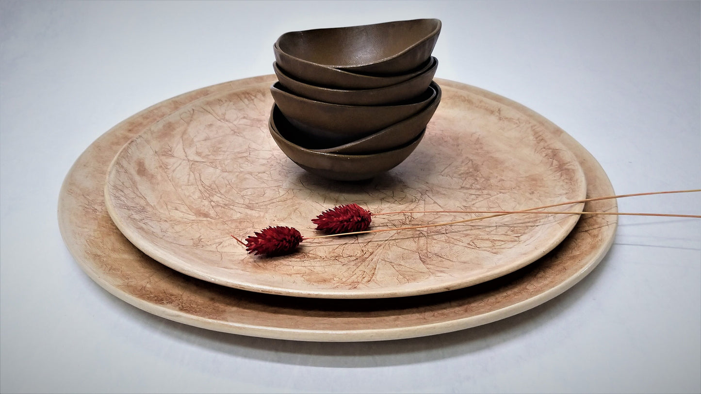 Brown Passover Seder Plate set