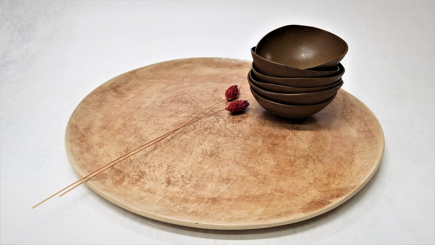 Brown Unique Seder Plate Set
