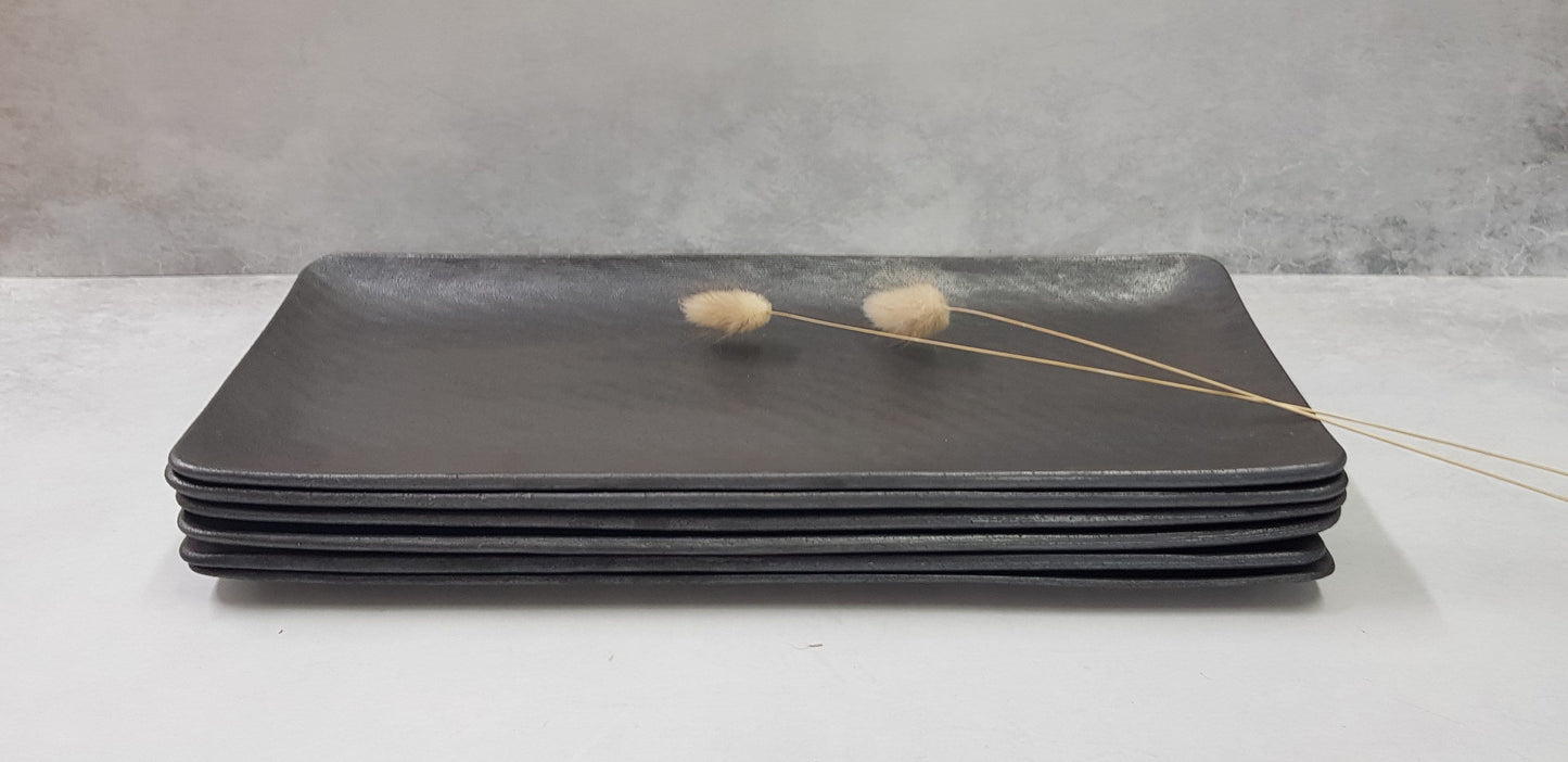 Black Ceramic Sushi Plates
