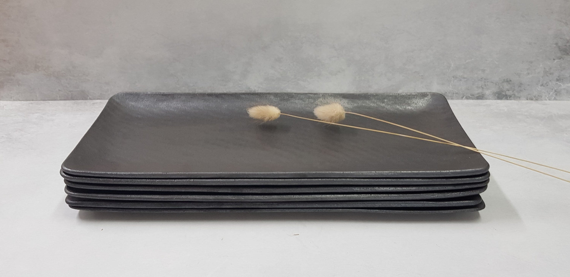 Black Ceramic Sushi Plates