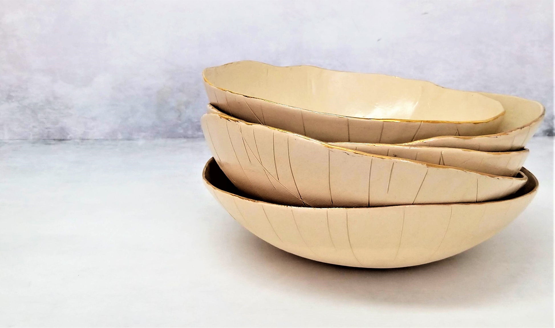 White Ceramic Pasta Bowls Set