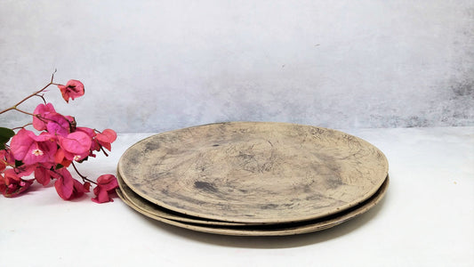 Rustic Gray Ceramic Dinner Plates