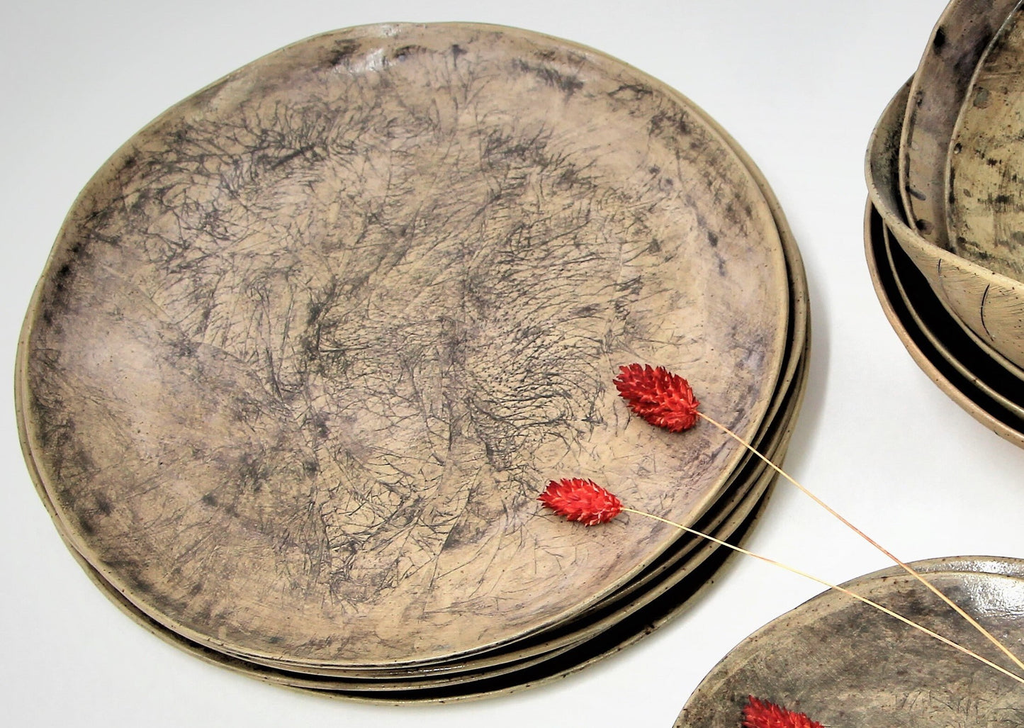 Gray Handmade Pottery Plates