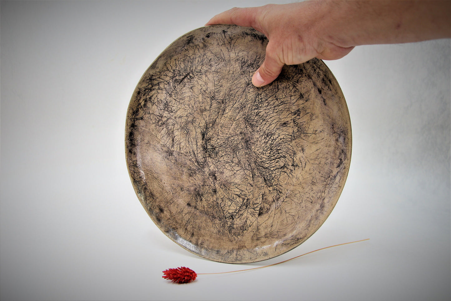 Rustic Gray Handmade Pottery Plate