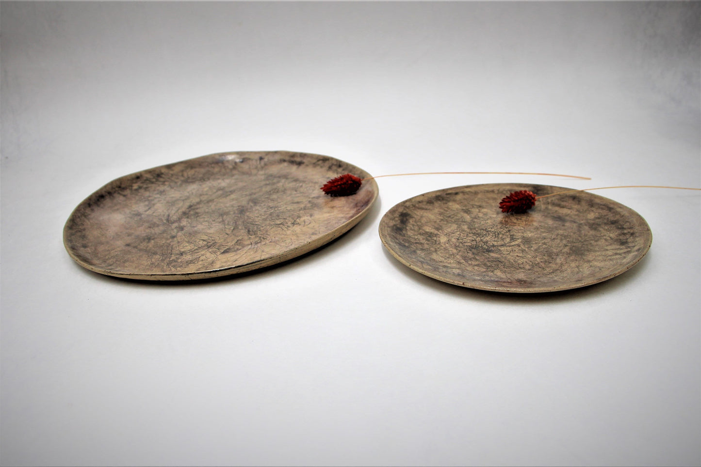 Rustic Gray Handmade Ceramic Dinner Plates