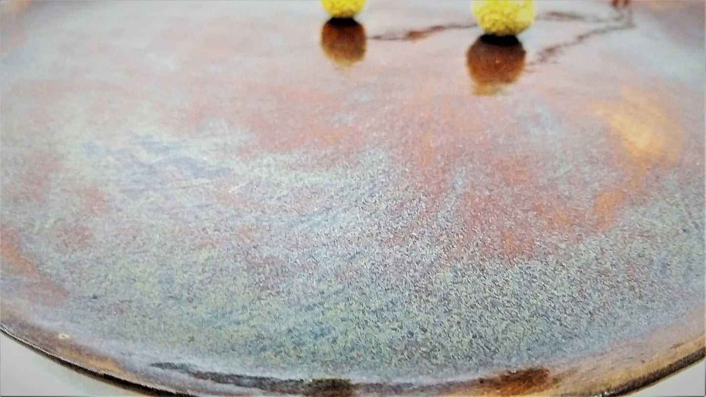 Brown Blue Ceramic Plate