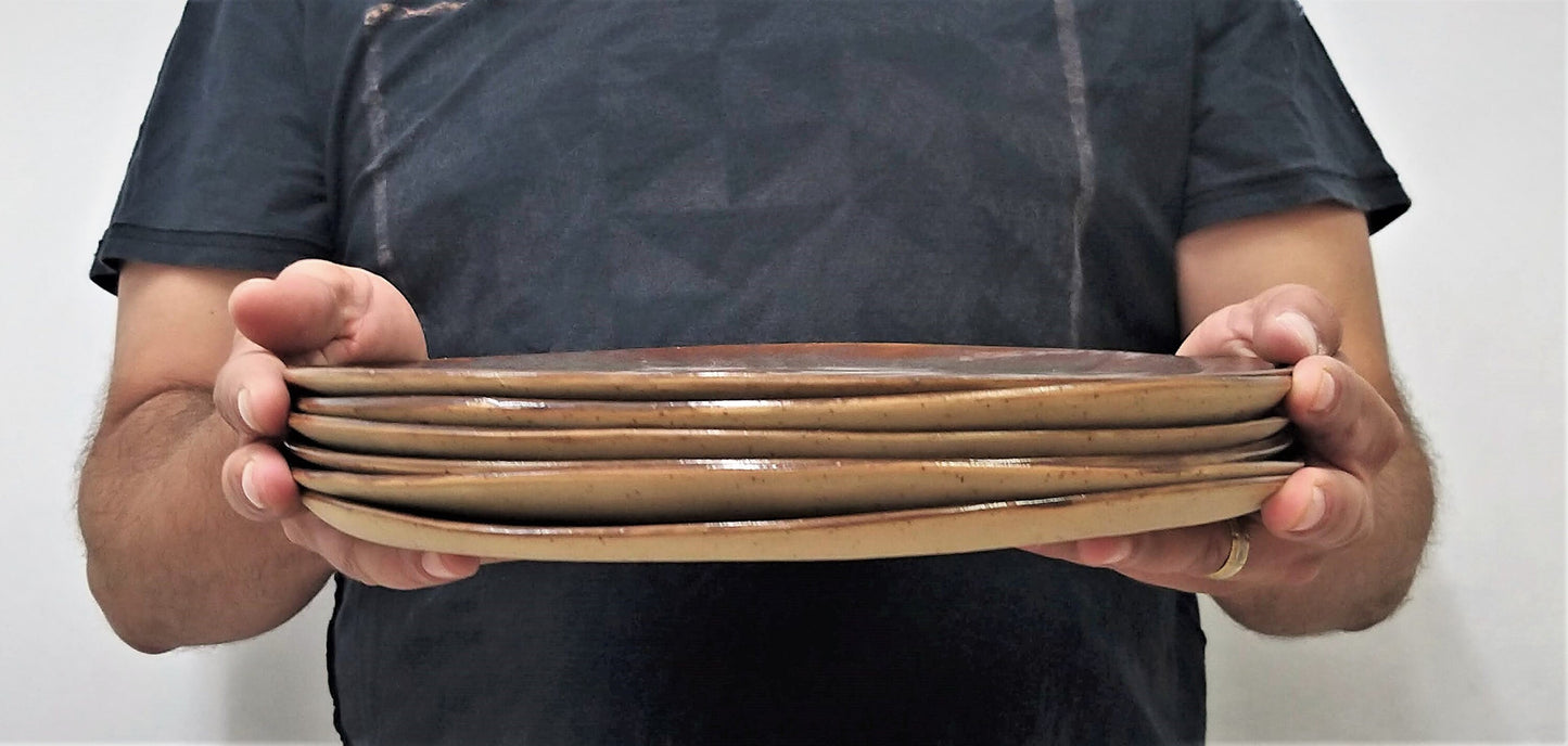 Brown Earthenware Plates