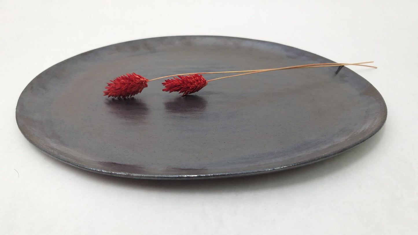 Black Handmade Ceramic Plate