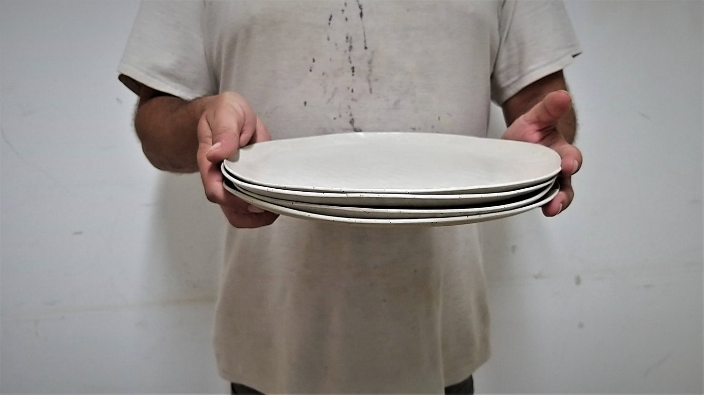 White Handmade Rustic Plates