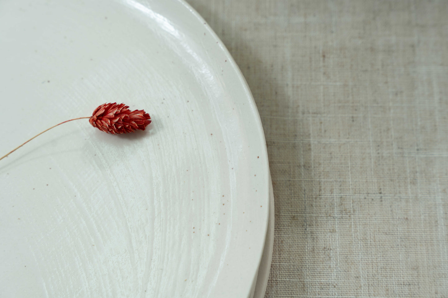 Rustic handmade pottery plate for elegant dining