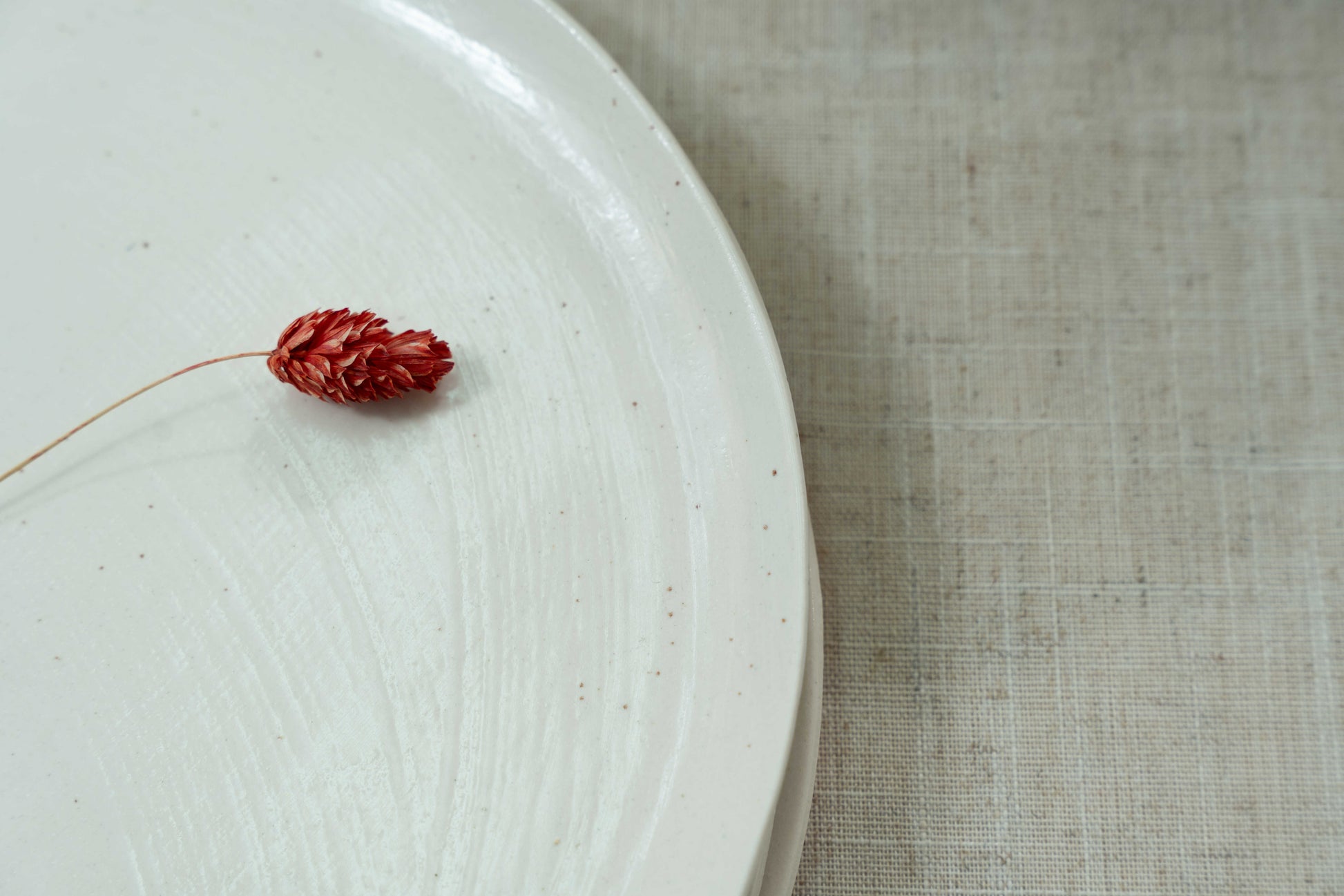 Rustic handmade pottery plate for elegant dining