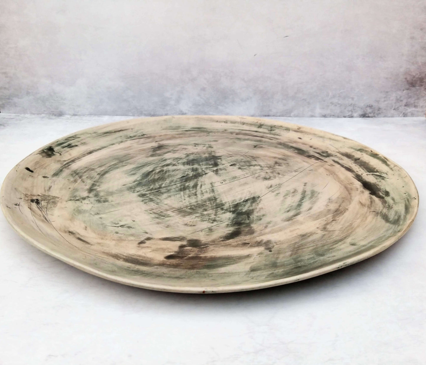 Gray ceramic handmade tray