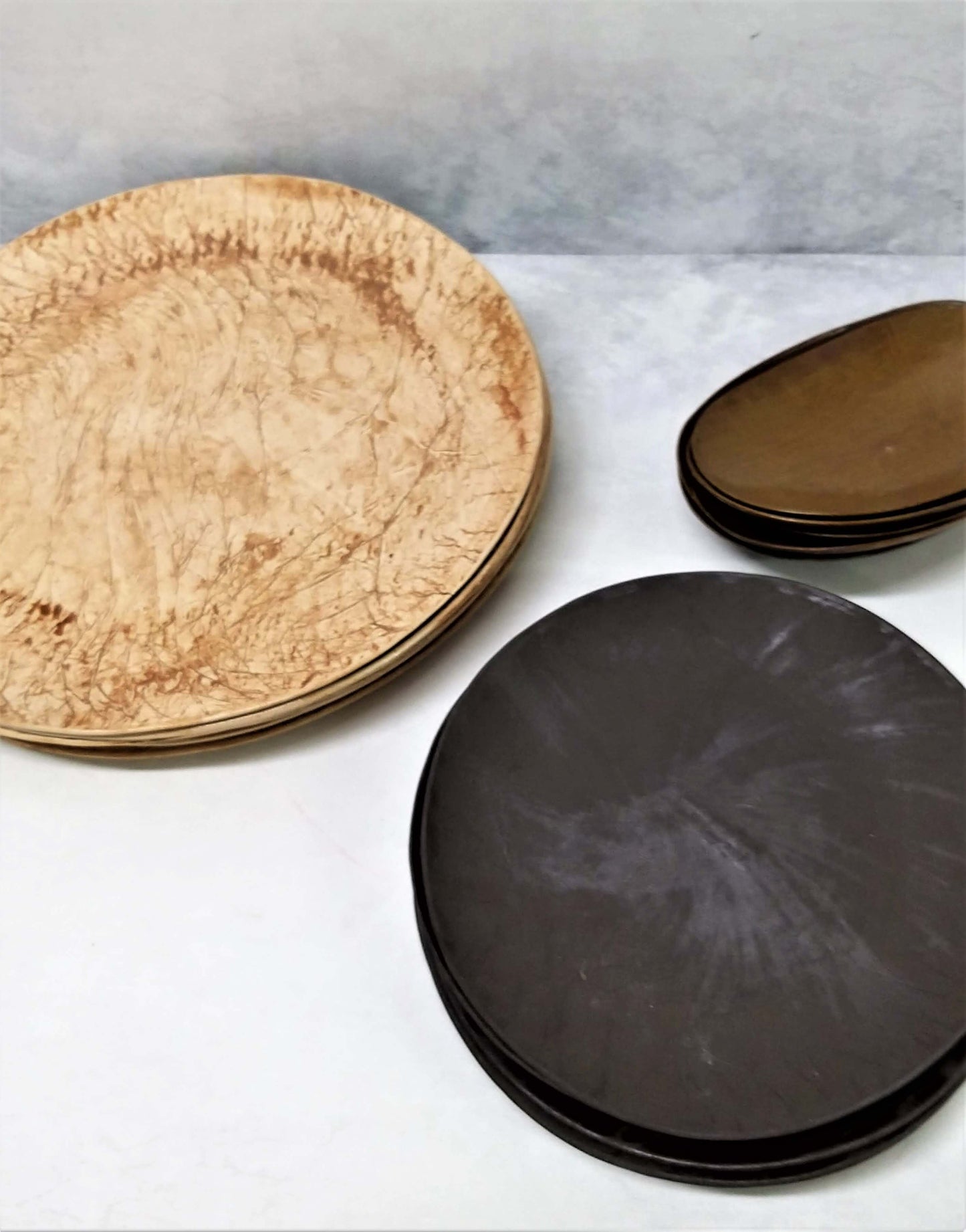 Rustic Ceramic Dinner Plates Set, 3 pieces Dinnerware set