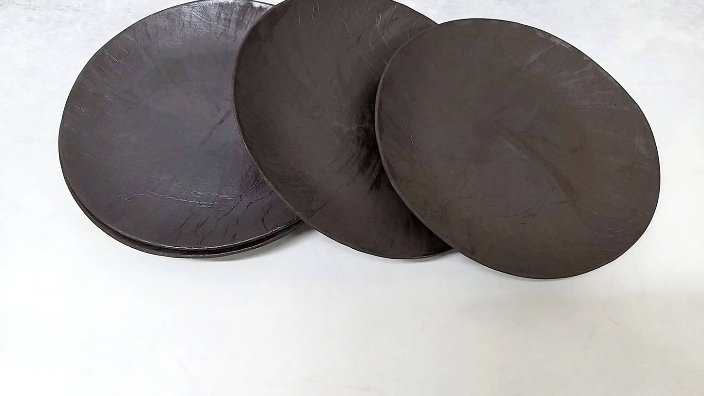 Rustic Black Ceramic Dinner Plates