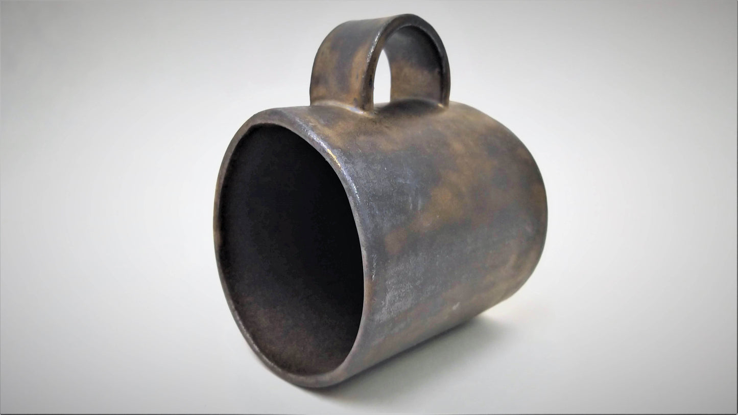 Ceramic Coffee Mug, Handmade Pottery Mug, Bronze Coffee Mug, Unique Coffee Mug, Modern Mug, Stylish Coffee Mug, Rustic Mug, Black Coffee Cup