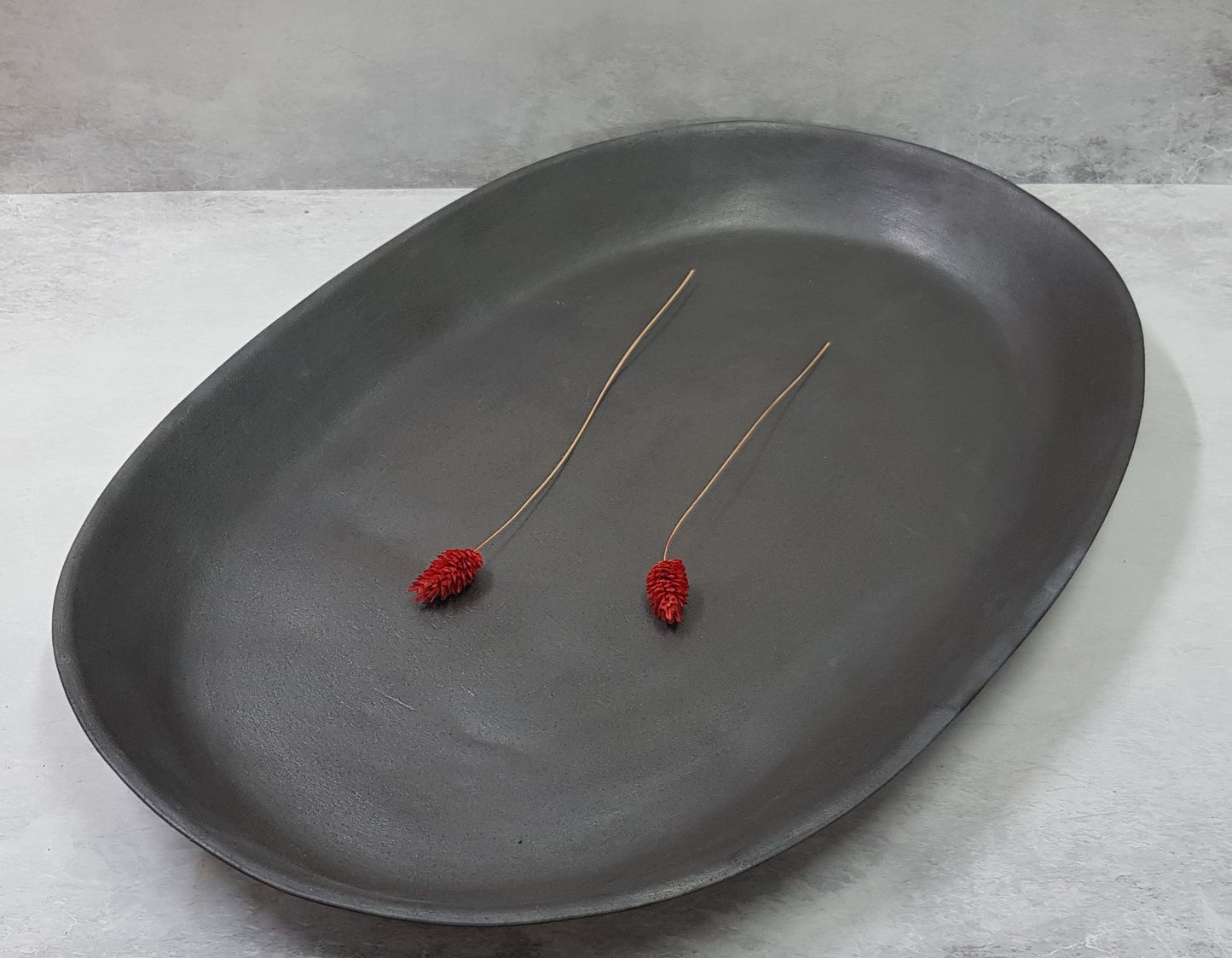 Black Handmade Ceramic Tray