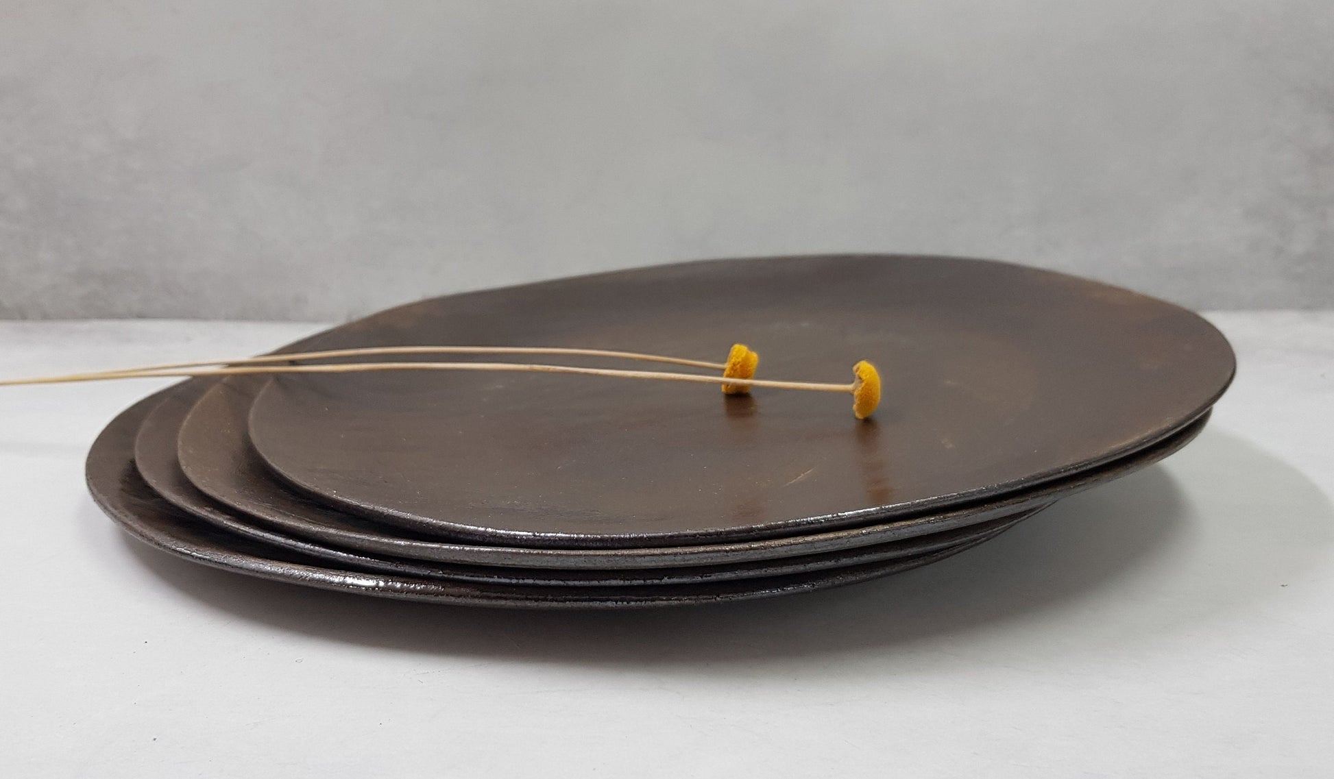 Brown Pottery Plates