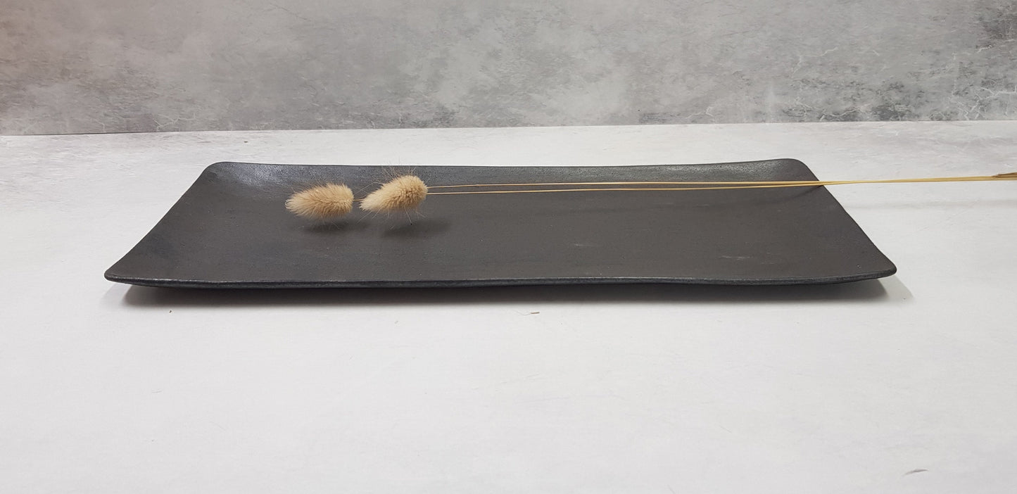 Black Ceramic Rectangle Plate