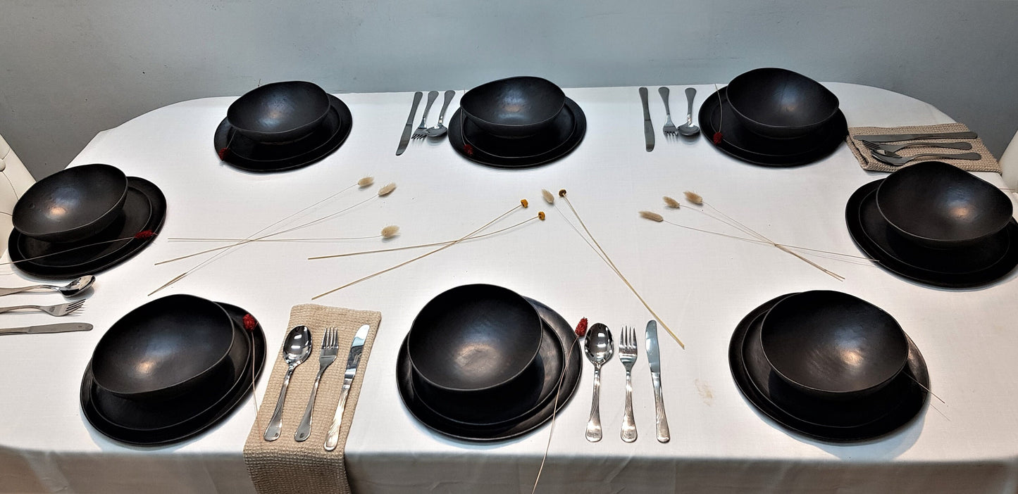 Black Handmade Ceramic Matte Dishware