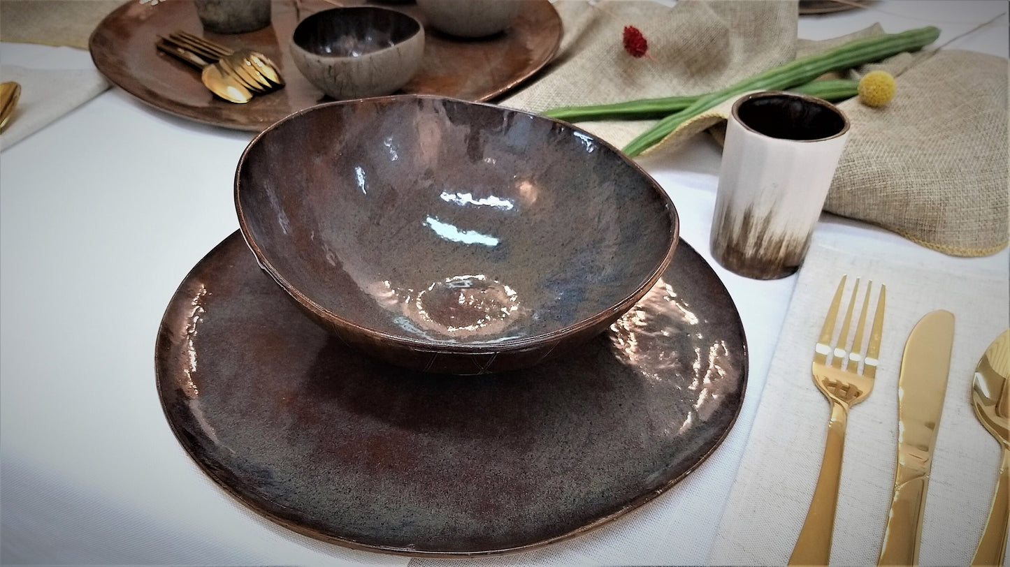 Brown Unique Plates Set