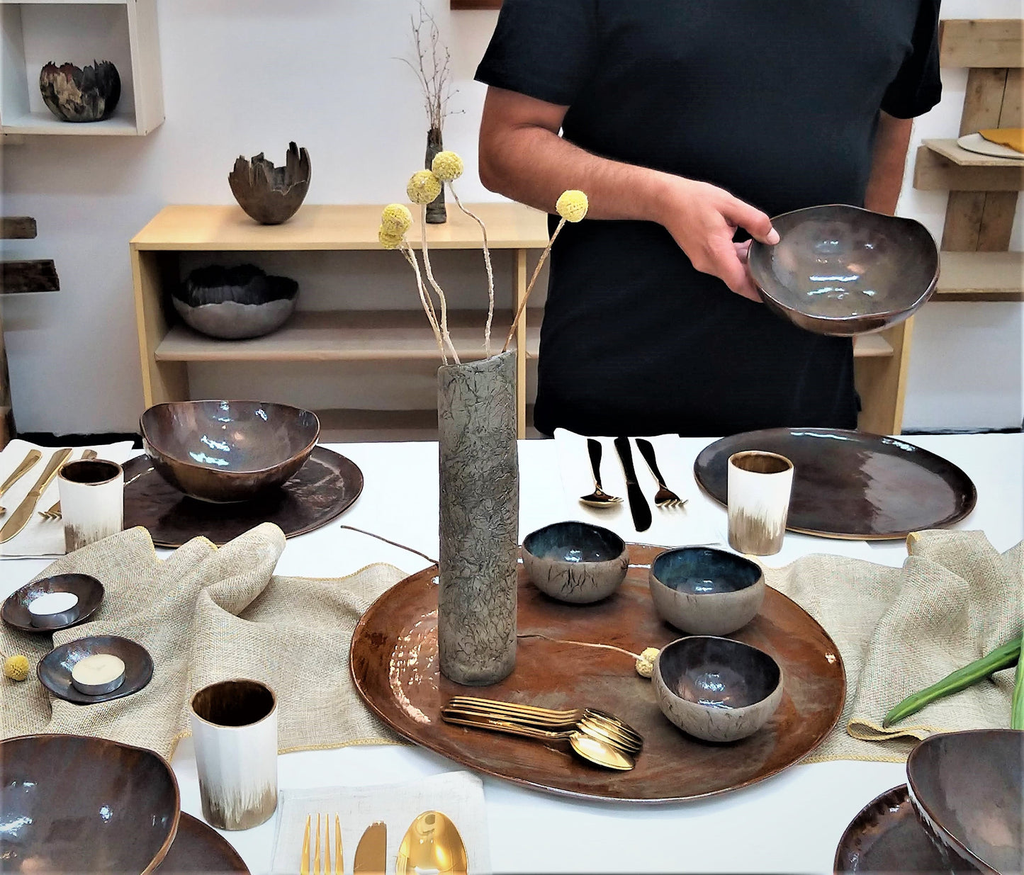 Ceramic Brown Dishes Set