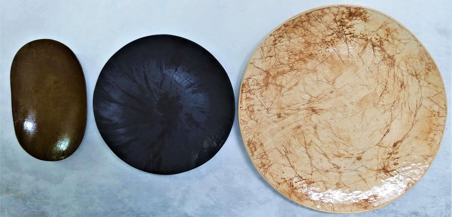 3-Piece Set Of Rustic Ceramic Dinner Plates