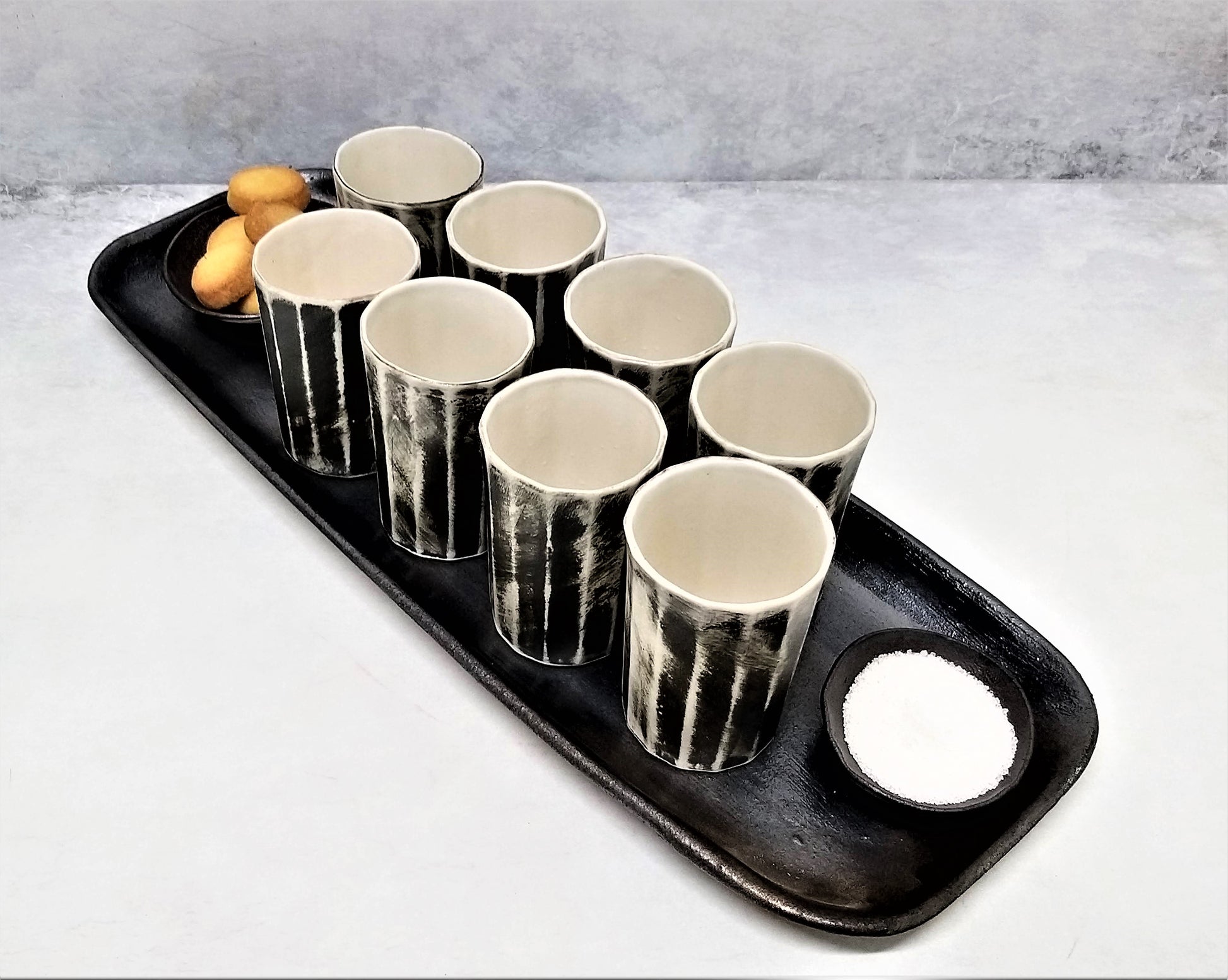 Ceramic Cups and Tray Set