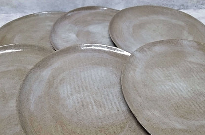 Gray and white ceramic plates