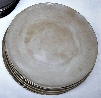 Ceramic handmade gray plates