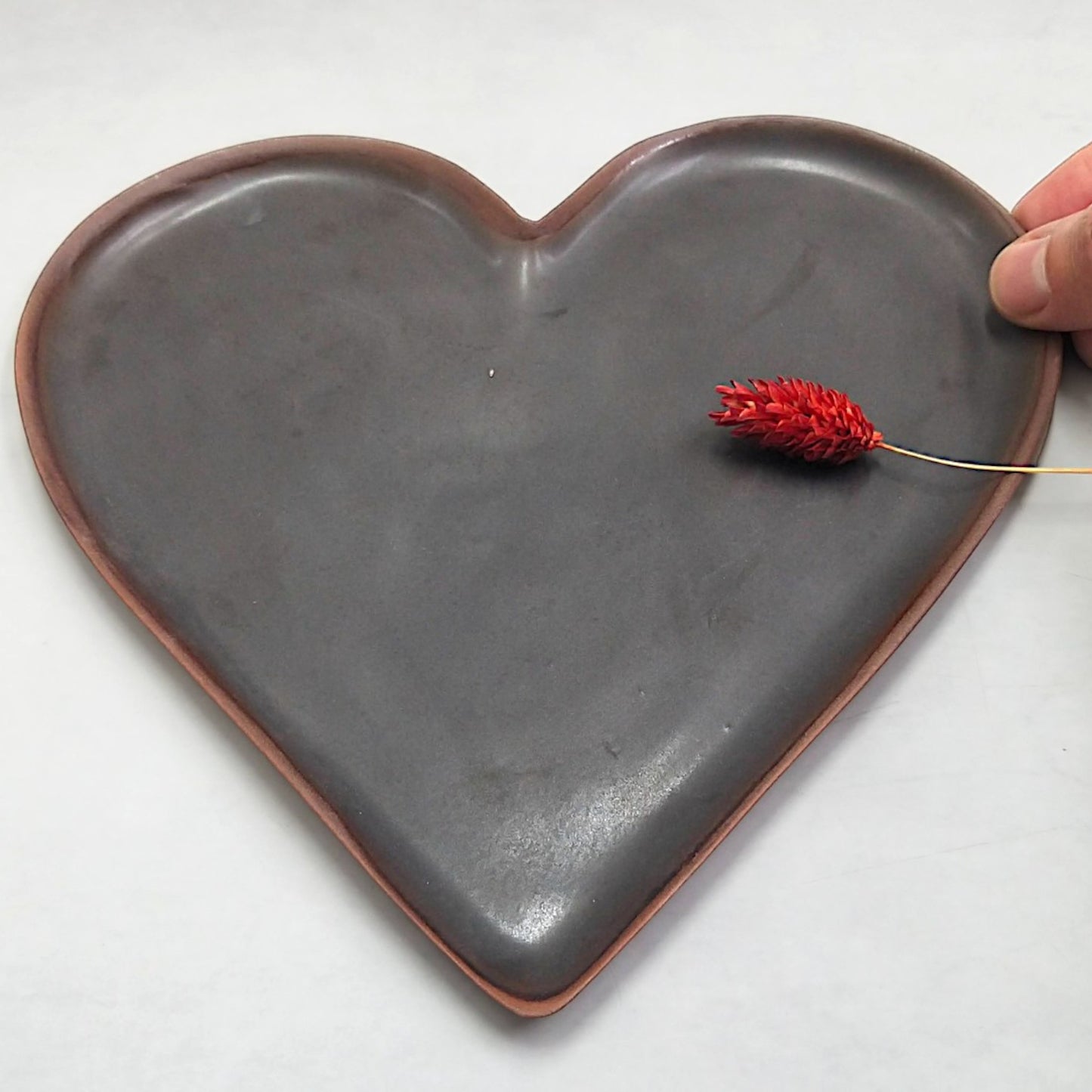 Chocolate brown decorative ceramic heart wall art