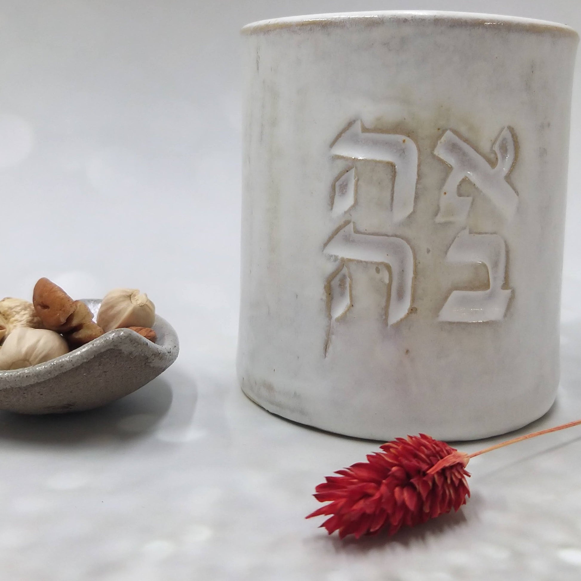 White Ceramic Mug With Letters