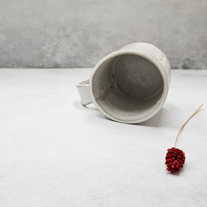 White Ceramic Mug On Side