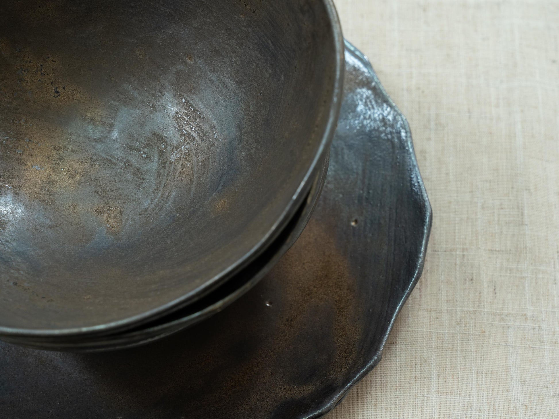 Close-up of bowl with shiny glaze highlights
