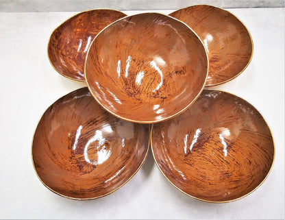 Ceramic Brown Golden Bowls