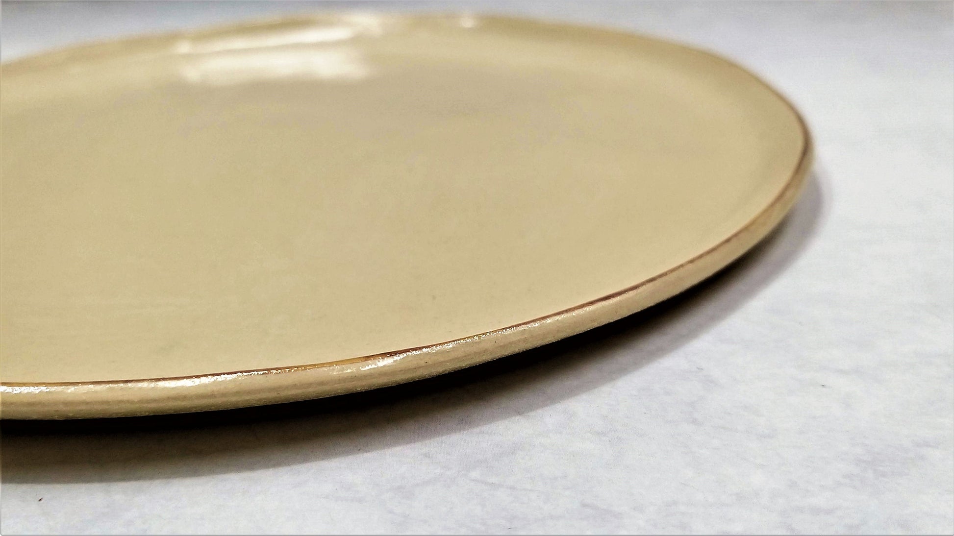 Ceramic Cream Gold Plate