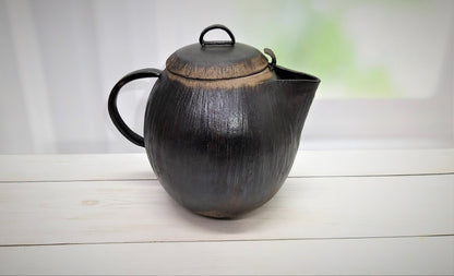 Black Handmade Ceramic Teapot