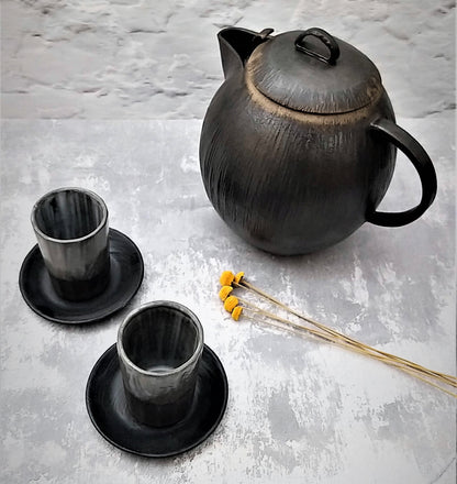 Handmade Ceramic Tea Cup and Teapot Set
