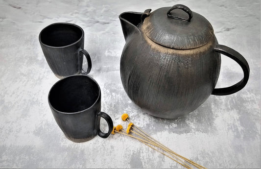 Ceramic Mug Set With Ceramic Teapot
