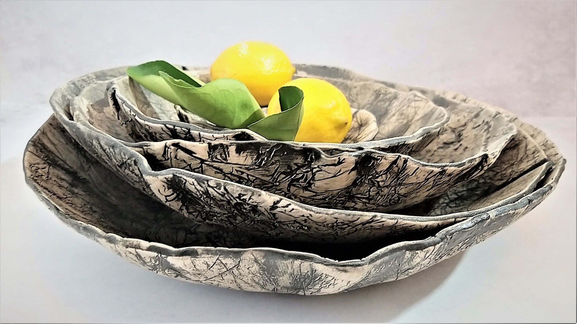 Unique Ceramic Fruit Bowl: Extra Large 5-13 Inch Modern Pottery