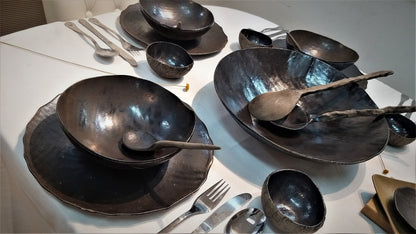 Black ceramic bowls