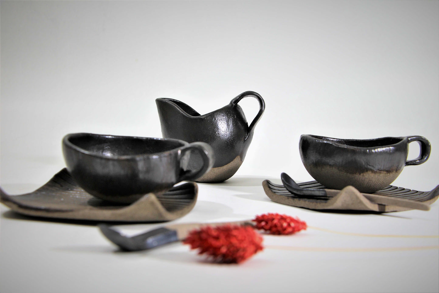 Ceramic Black Drinkware Set