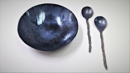 Large Black Ceramic Serving Bowl